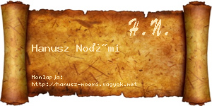 Hanusz Noémi névjegykártya